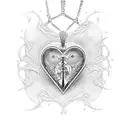 Keyblade with 3 heart pendants tattoo design idea