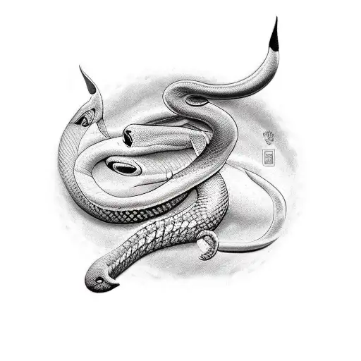 upper arm sleeve and chest tattoo orca and snake tattoo design idea
