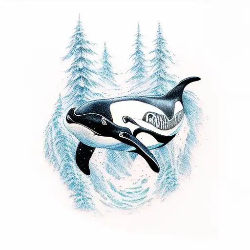killer whale  tattoo design idea