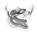 upper arm sleeve and chest tattoo orca and snake tattoo design idea