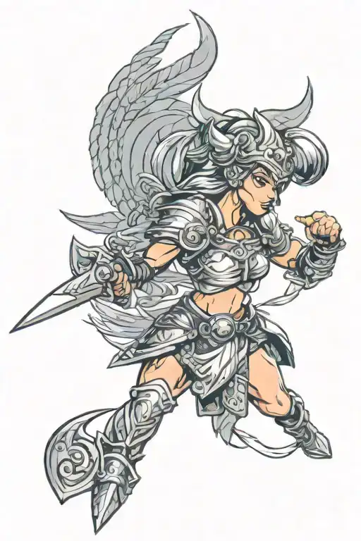 Valkyrie warrior tattoo design idea