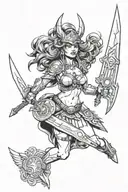 Valkyrie warrior tattoo design idea