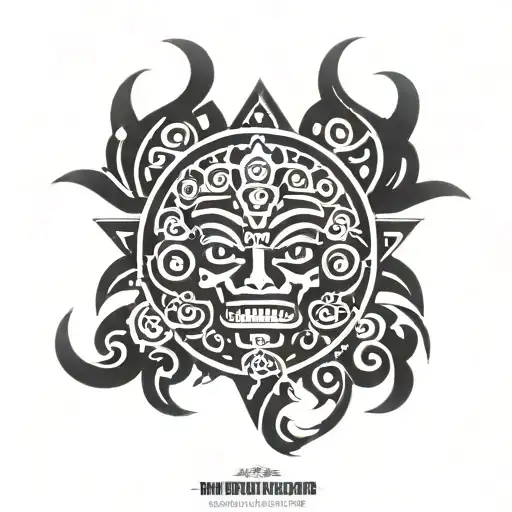 mayan death god tattoo design idea