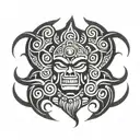 mayan death god tattoo design idea