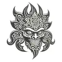 mayan death god tattoo design idea