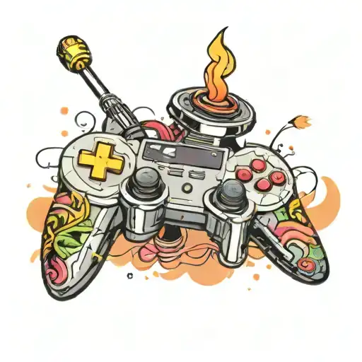 A ps5 joystick lgbtq theme tattoo tattoo design idea