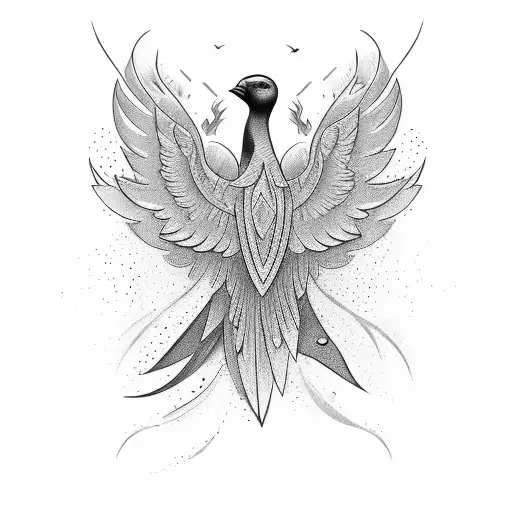 A flock of birds forming the shape of your daughters' names tattoo design idea