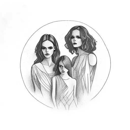 A trio of birds representing each of your daughters, Freja, Josephine, and Nikoline tattoo design idea