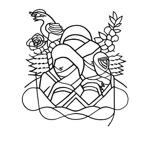 mother and 2 sons tattoo design idea