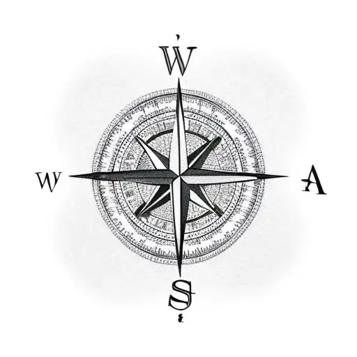 compass with money tattoo design idea