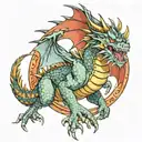 dragon roaring with a puffed out chest that is a full body design fitted to the upper arm  tattoo design idea