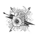 infinity with flowers and arrow tattoo design idea