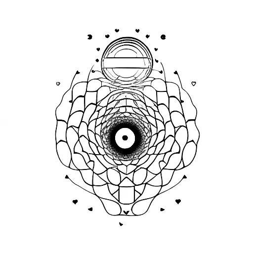 sol key turn into a music spectrum and then turn into an heart tattoo design idea