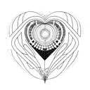 sol key turn into a music spectrum and then turn into an heart tattoo design idea