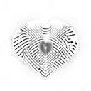 sol key turn into a music spectrum and then turn into an heart tattoo design idea