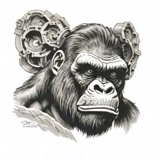 King Kong head tattoo design idea