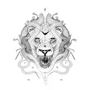 lion crocodile and snake tattoo design idea