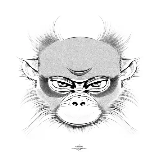 sweet baby monkey with big eyes  tattoo design idea