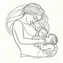 breastfeedning baby with a big sister and a bigger brother. tattoo design idea
