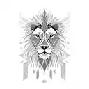 A majestic lion surrounded by intricate geometric patterns tattoo design idea