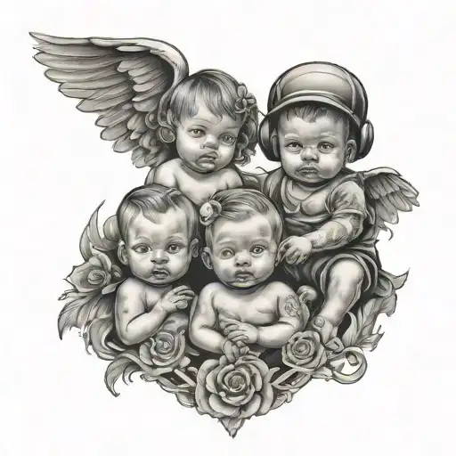 gangsters tattooed babys angels tattoo design idea
