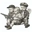 gangsters tattooed babys angels tattoo design idea