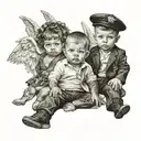 gangsters tattooed babys angels tattoo design idea