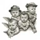 gangsters tattooed babys angels tattoo design idea