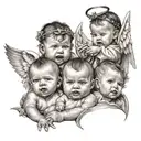 gangsters tattooed babys angels tattoo design idea