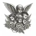 gangsters tattooed babys angels tattoo design idea