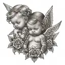 gangsters tattooed babys angels tattoo design idea