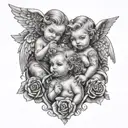 gangsters tattooed babys angels tattoo design idea