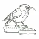 raven on a hamburger  tattoo design idea