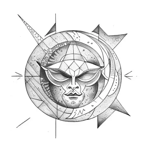 No rest for the wicked. Earth, Sun and Moon tattoo design idea