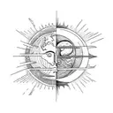 No rest for the wicked. Earth, Sun and Moon tattoo design idea