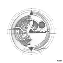 No rest for the wicked. Earth, Sun and Moon tattoo design idea