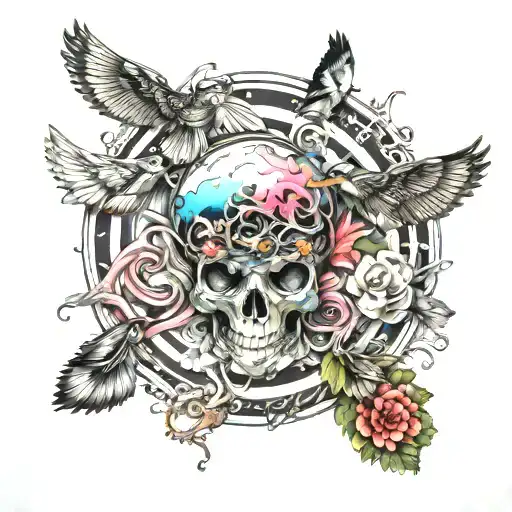 bipolar disorder flying tattoo design idea