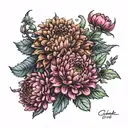 bipolar disorder chrysanthemums gay tattoo design idea