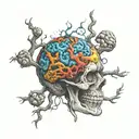 bipolar disorder brain tattoo design idea