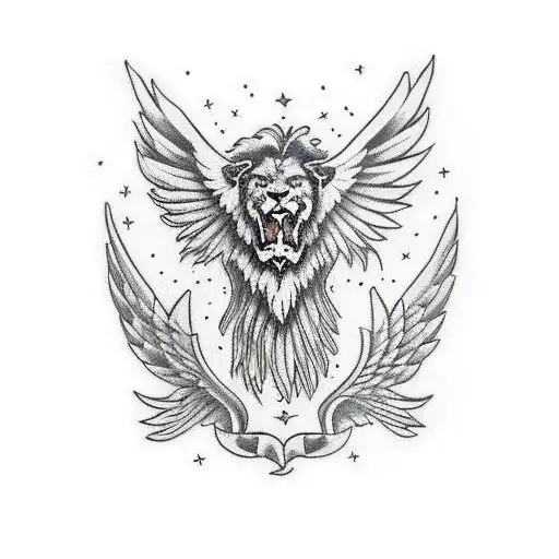 lion wings alex tattoo design idea