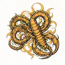 scorpion and trident intertwined tattoo design idea