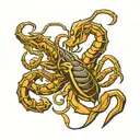 scorpion and trident intertwined tattoo design idea