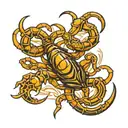 scorpion and trident intertwined tattoo design idea