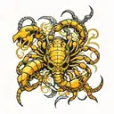 scorpion and trident intertwined tattoo design idea