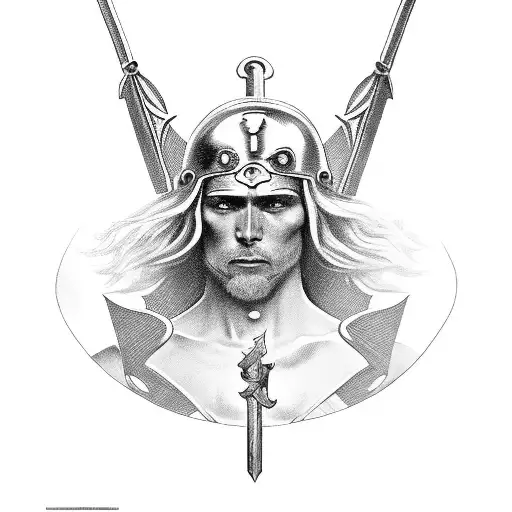 st Michael warrior tattoo design idea