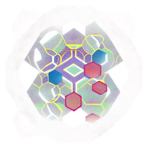 hexagons with art inside tattoo design idea