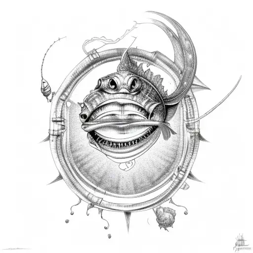 angler fish  tattoo design idea
