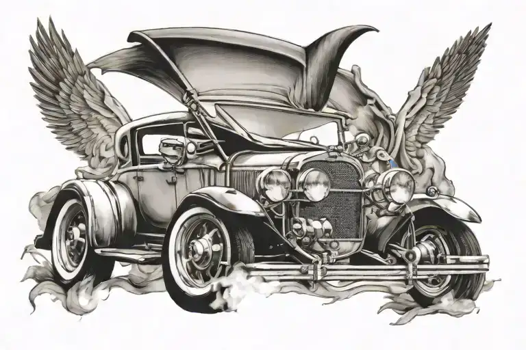 car part altzeimer tattoo design idea