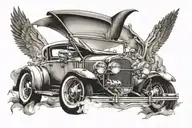 car part altzeimer tattoo design idea