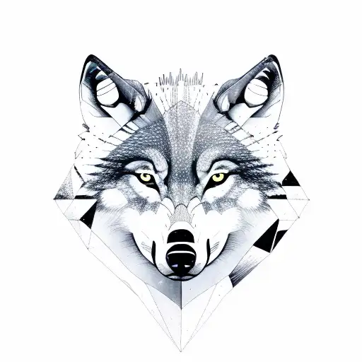 nordic wolf  tattoo design idea